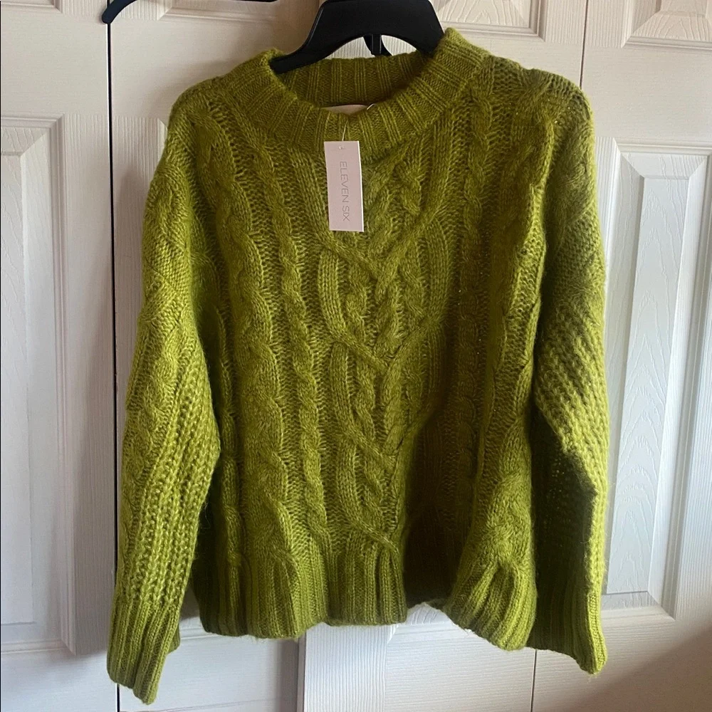 ELEVEN SIX NWT MONICA Alpaca Blend Pullover Sweater in Citrine - Picture 1 of 17